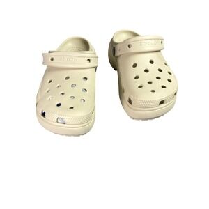 CROCS Cream Mules & Clogs
